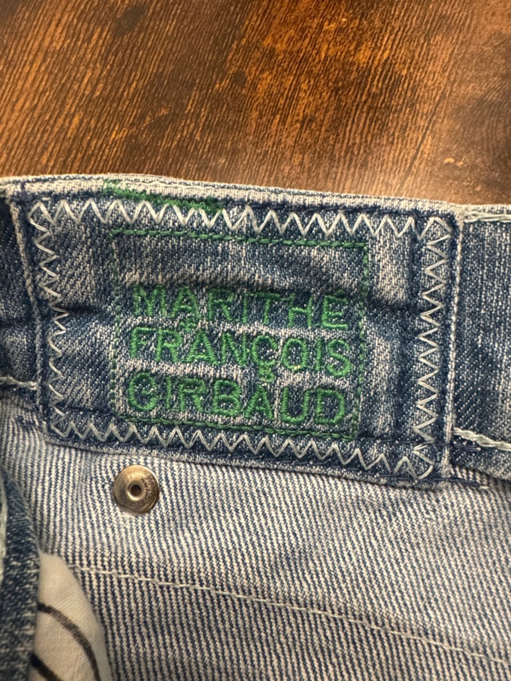 Dell Light Blue Relaxed Cargo Jeans with Green Zipper Accents - Picture 7 of 7